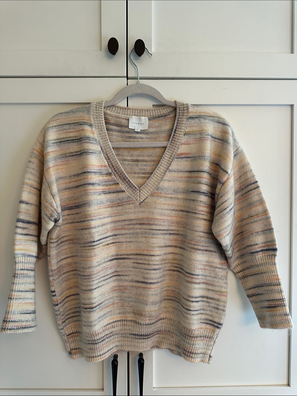 SUNDAYS FAY IN DUSK SPACE V NECK SWEATER